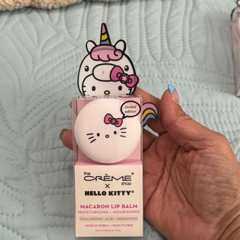 The Crème Shop x Hello Kitty Macaron Lip Balm in the Sweet Sprinkles